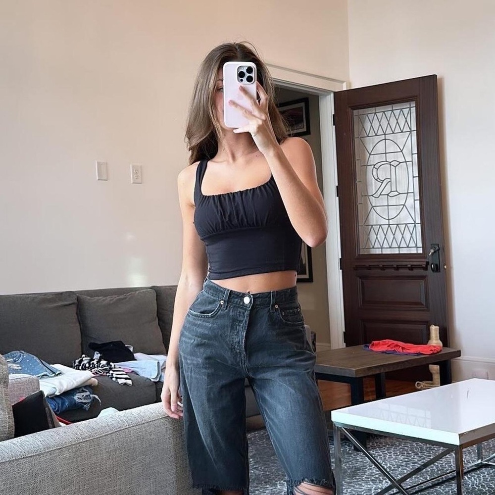 Aritzia Wilfred Orbit Tank Top Black Size XS
